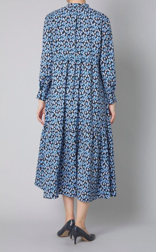 フラワープリントシャツワンピース