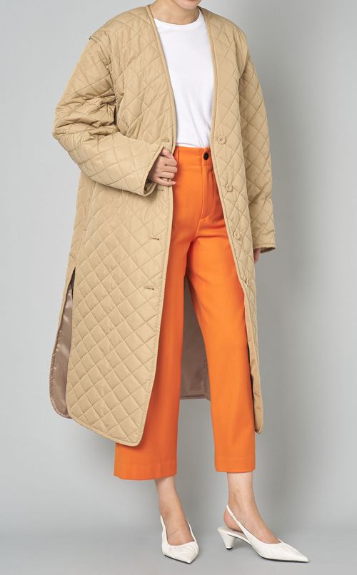 キルティング2WAYロングコート