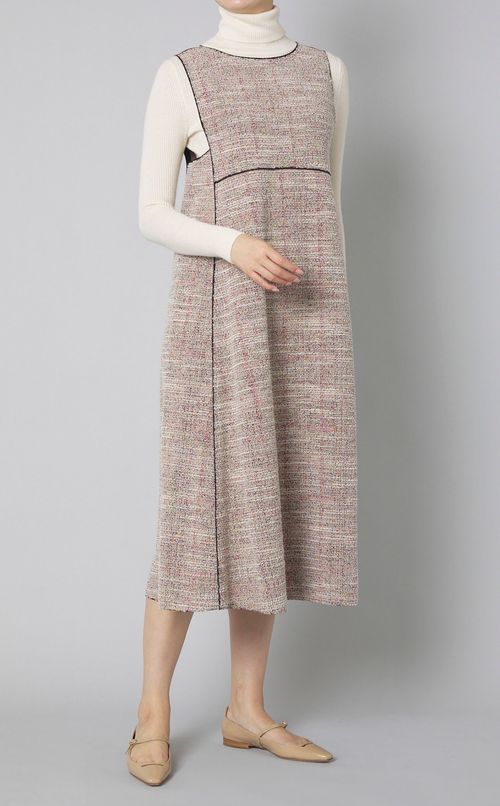 ファンシーニットスリーブレスワンピース