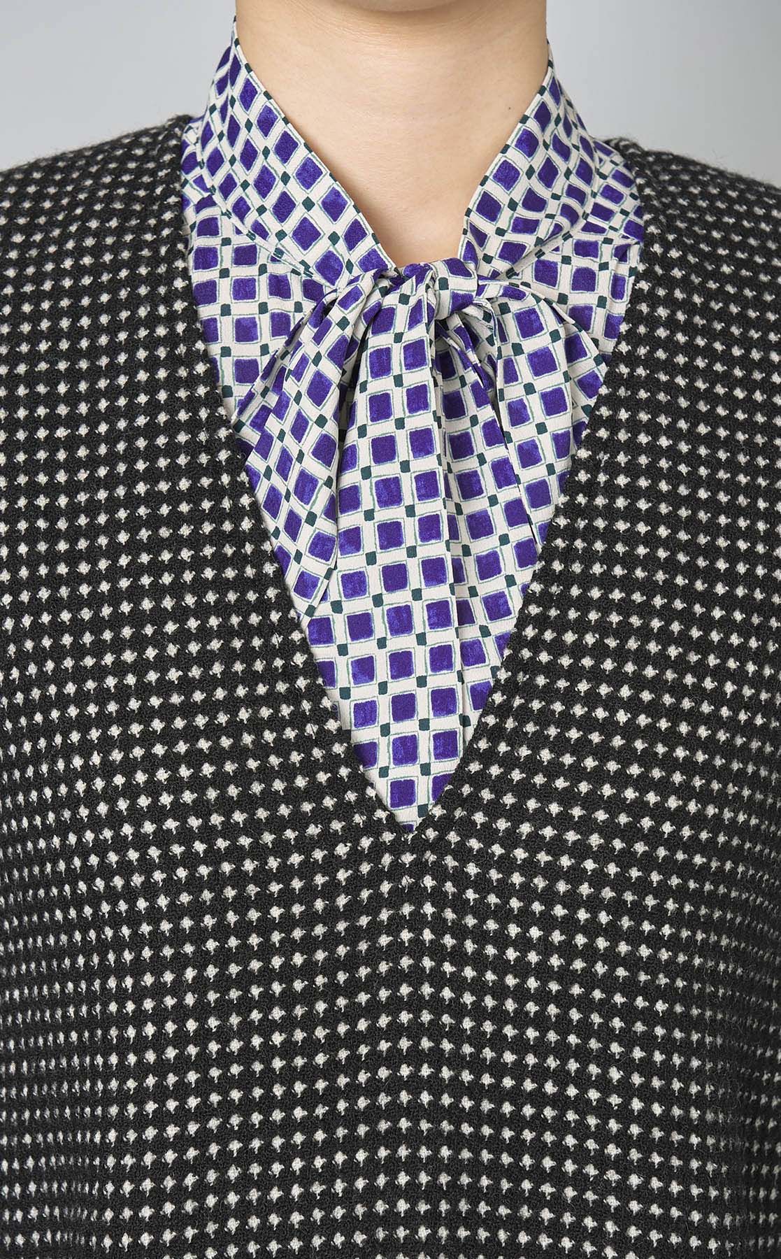 Ballsey｜ワッフルツイードVネックワンピース