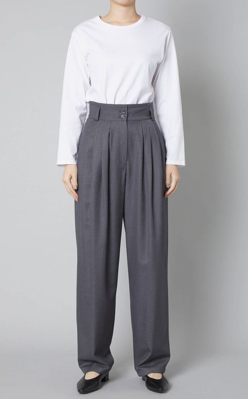 ワイドベルトタックパンツ