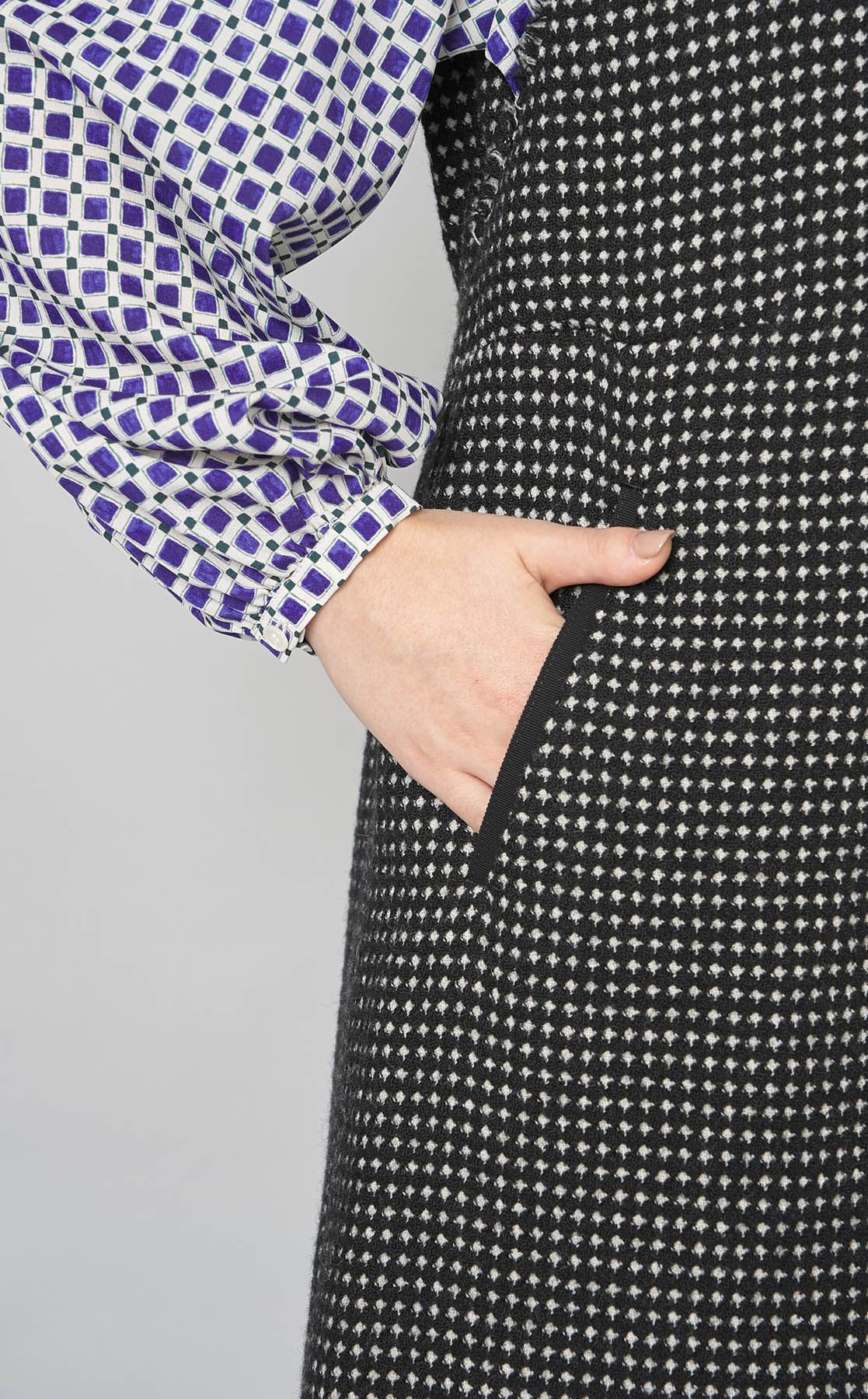 Ballsey｜ワッフルツイードVネックワンピース