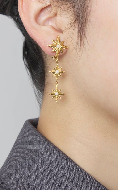 トリプルスターモチーフイヤリング