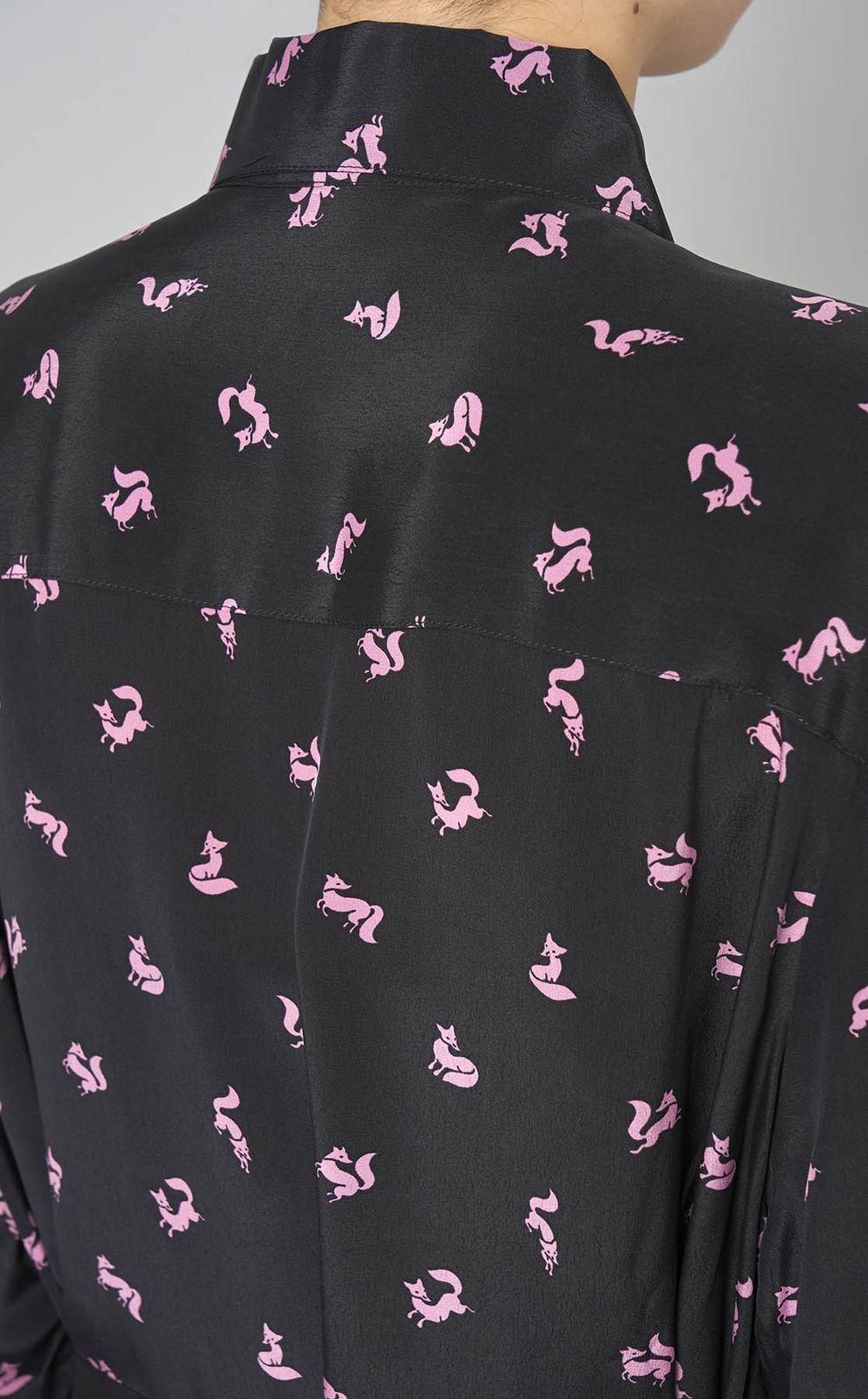 フォックスプリントシャツワンピース