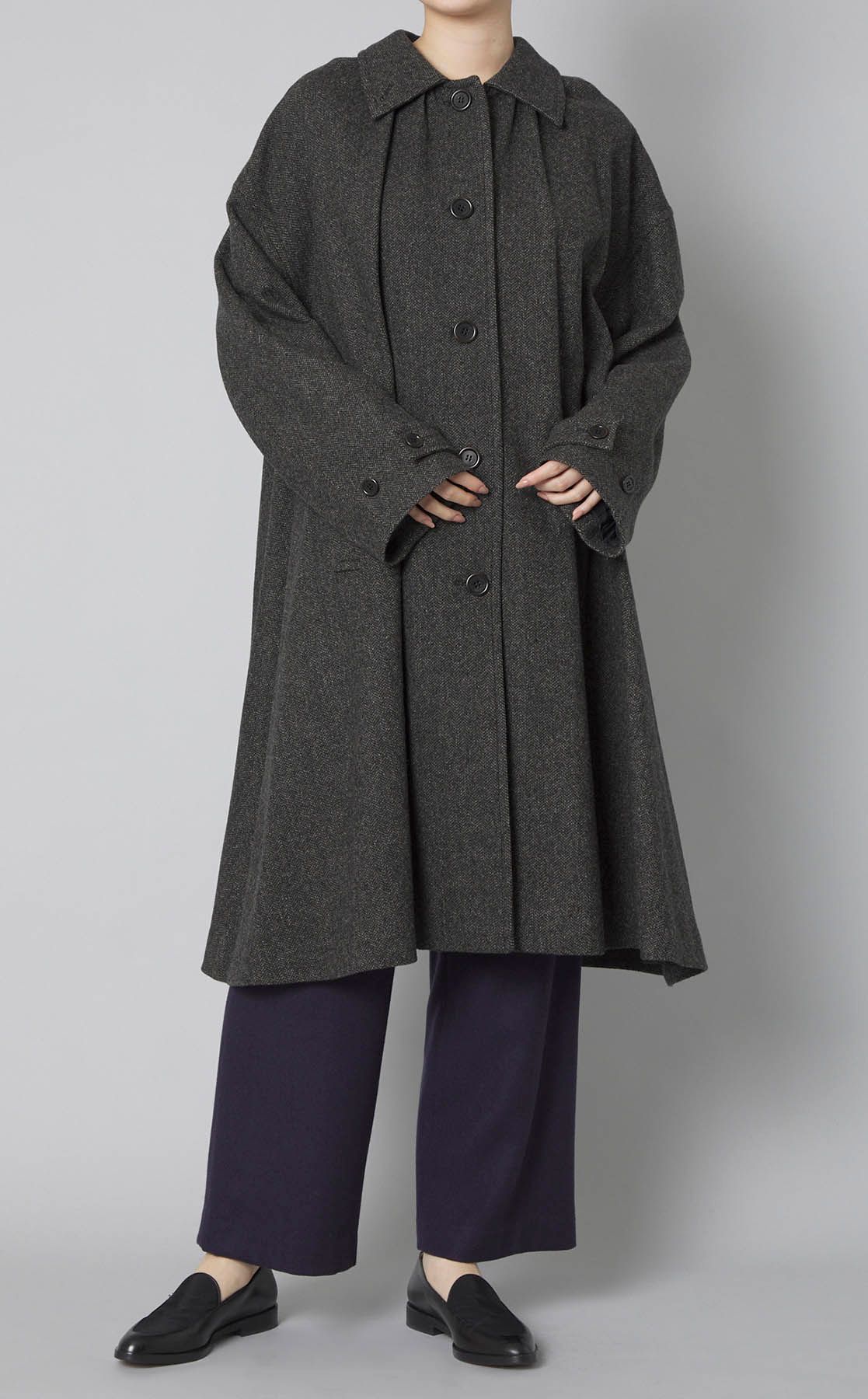 AMOMENTO｜ヘリンボーンシャーリングコート