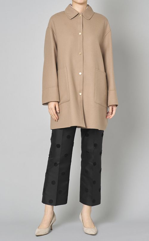 ノーカラーリバーシブルコート