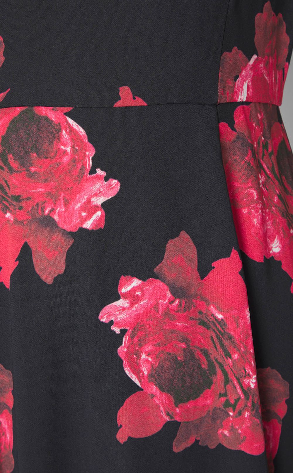 レッドフラワープリントワンピース