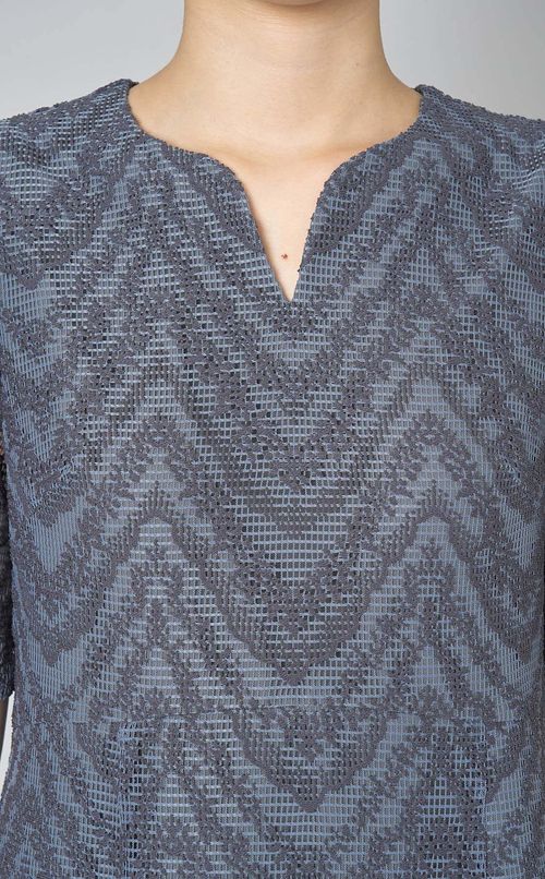 フロッキーレースギャザースリーブドレス