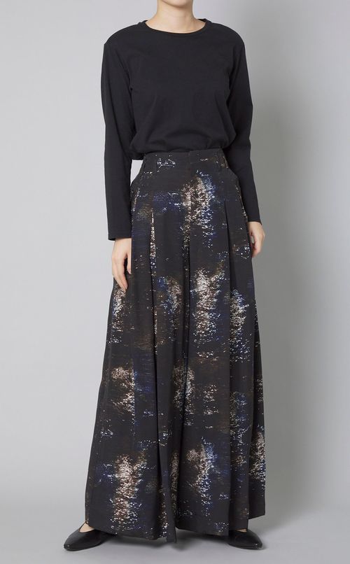 プリントレーヨンワイドスラックス