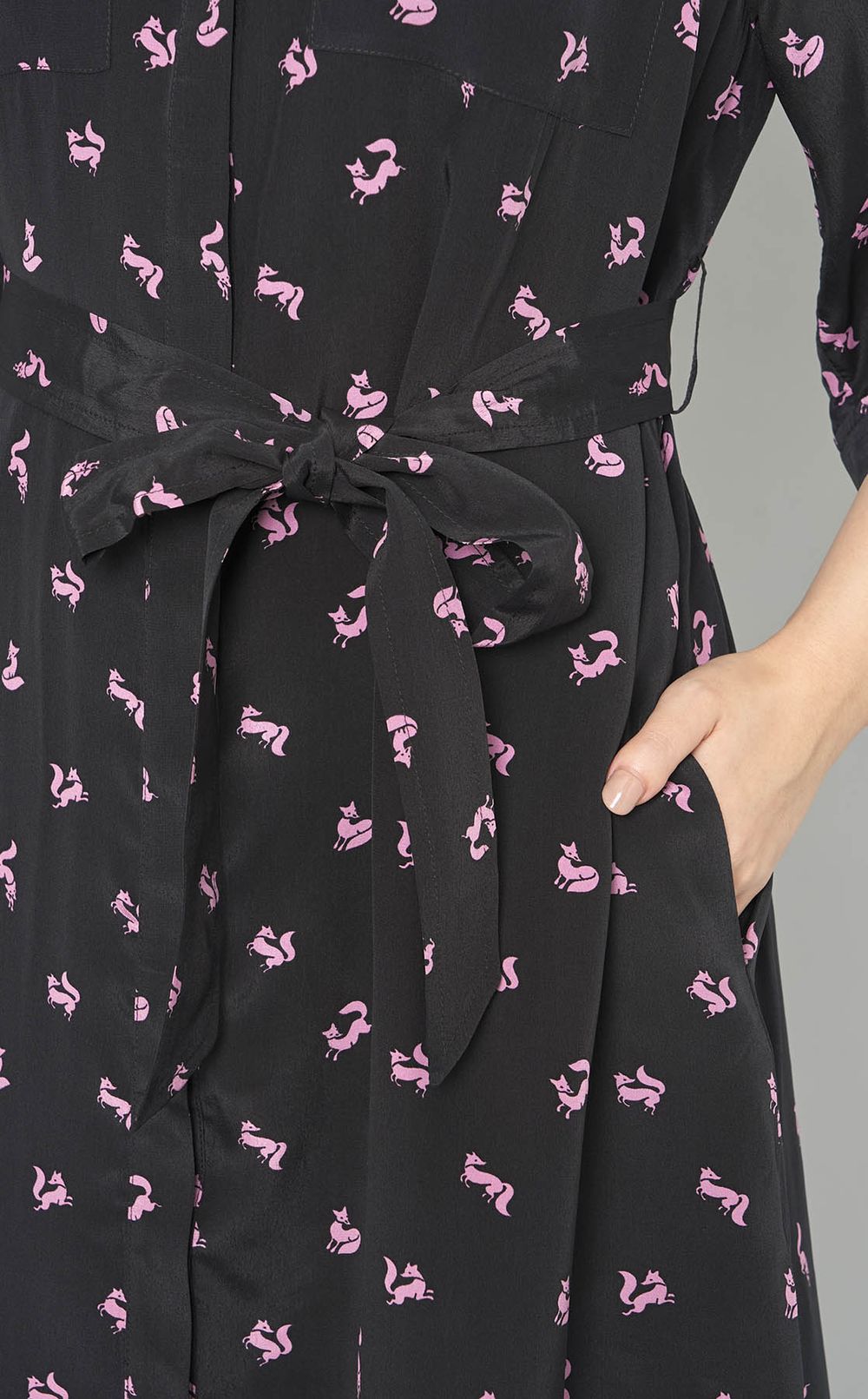 フォックスプリントシャツワンピース