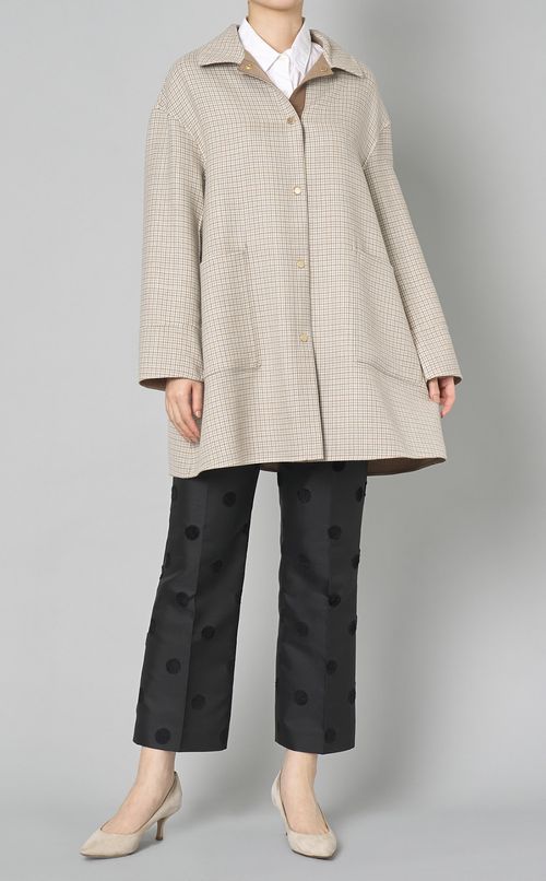 ノーカラーリバーシブルコート