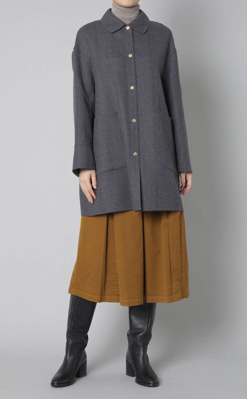 ノーカラーリバーシブルコート