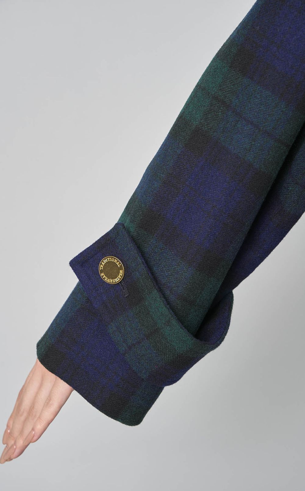 ノーカラーゴールドボタンコート