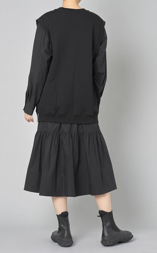 スウェットコンボVネックワンピース