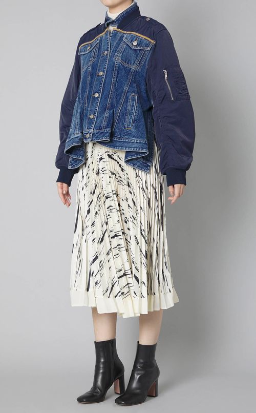 ハイブリッドウォッシュドデニムブルゾン