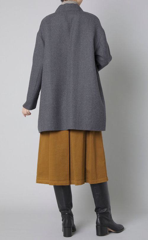 ノーカラーリバーシブルコート