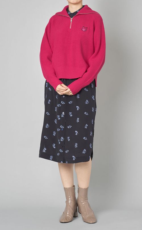 フラワープリントシャツワンピース