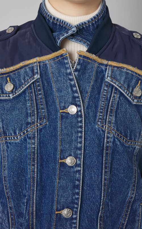 ハイブリッドウォッシュドデニムブルゾン