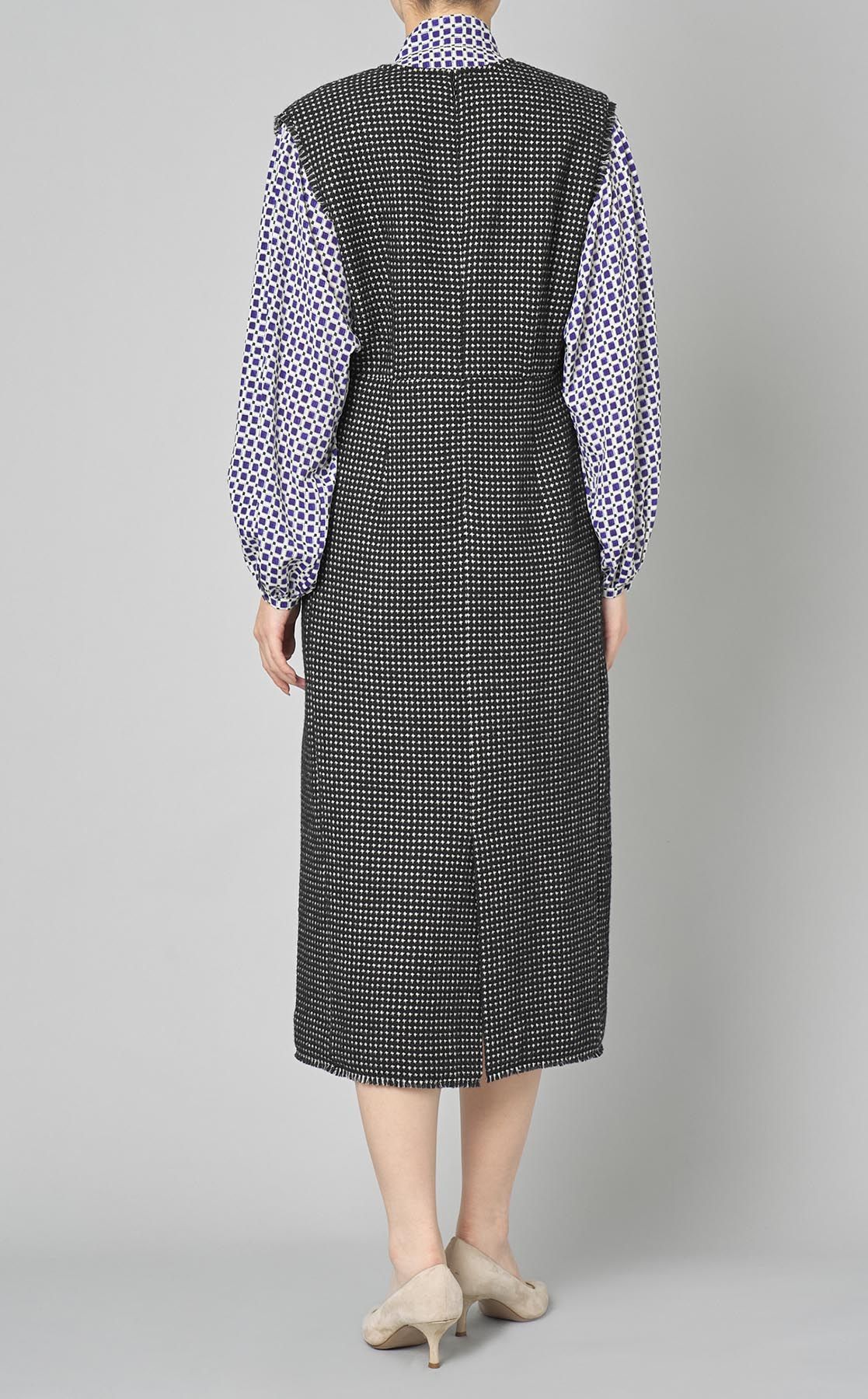 Ballsey｜ワッフルツイードVネックワンピース