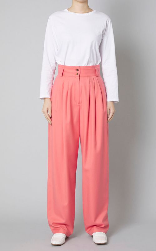 ワイドベルトタックパンツ