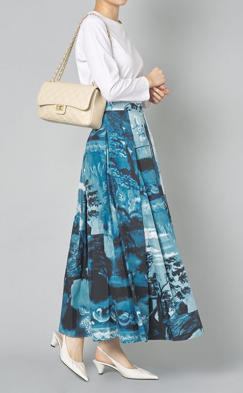 ブループリン卜コットンギャザースカート