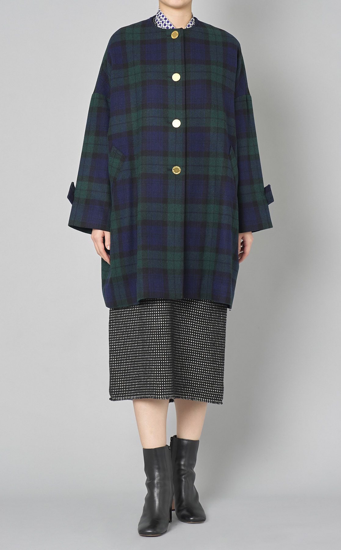 BALLSEYワッフルツイード Vネックワンピース Ballsey｜ワッフルツイードVネックワンピース