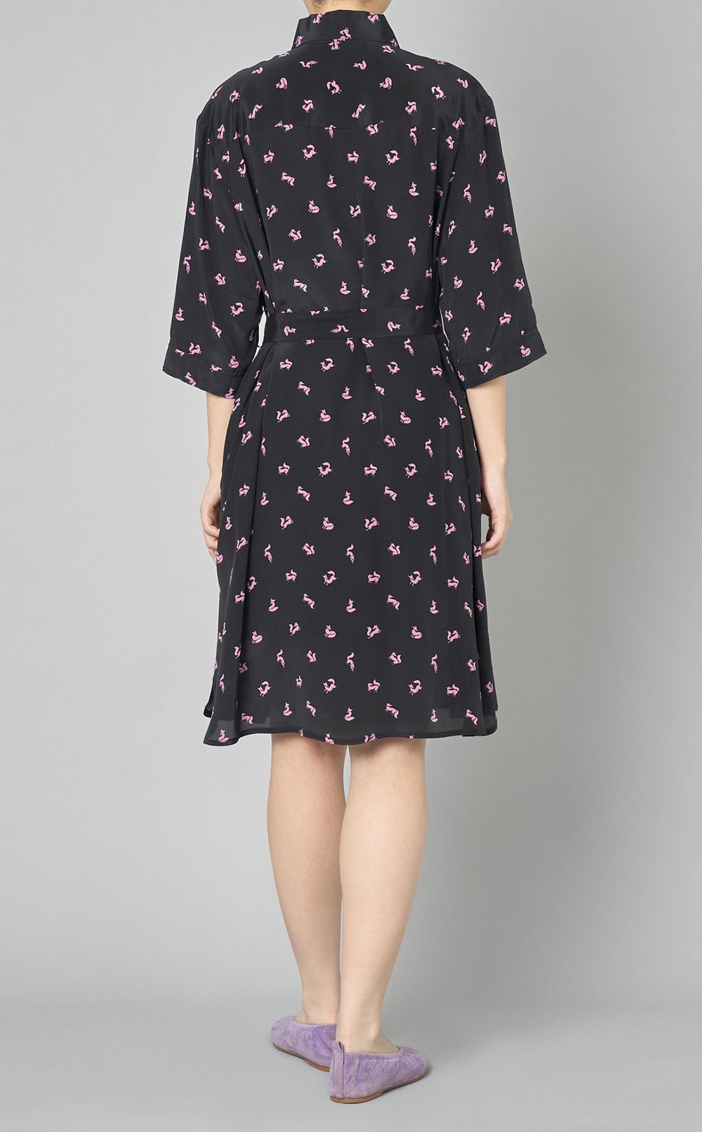 フォックスプリントシャツワンピース