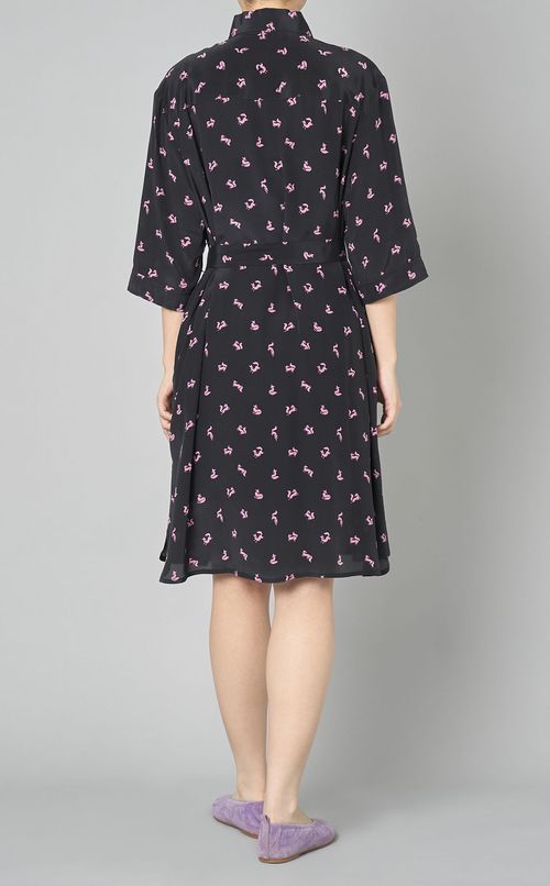 フォックスプリントシャツワンピース