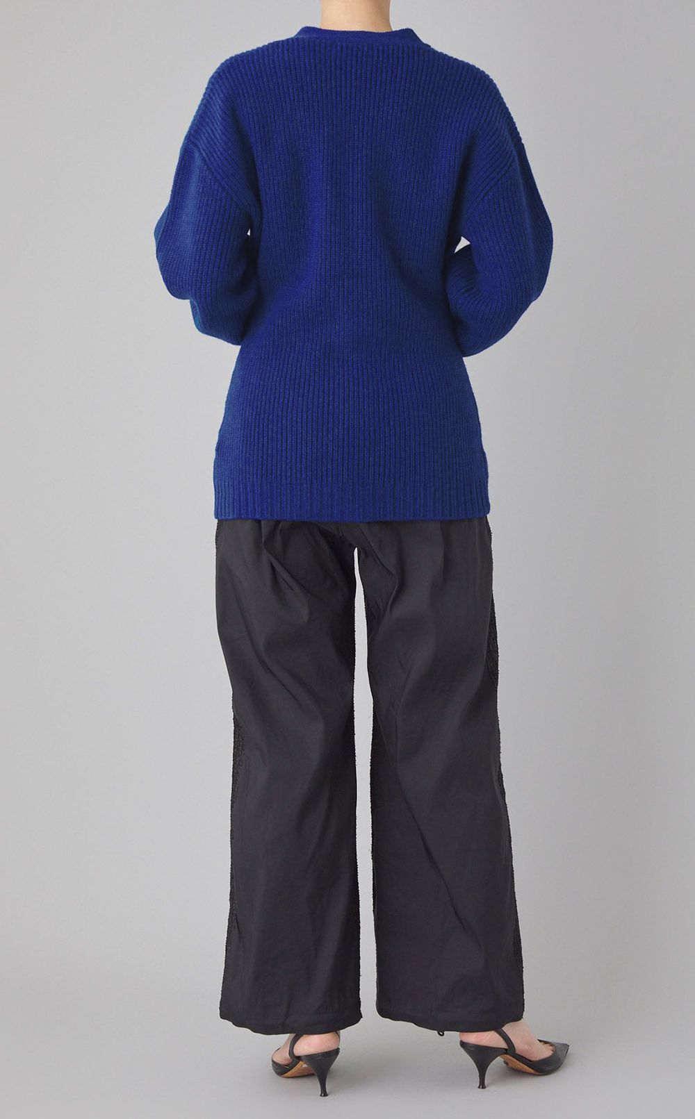 ウールリブVネックシェイプカーディガン