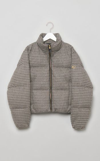 ウールチェック中綿ダウンブルゾン
