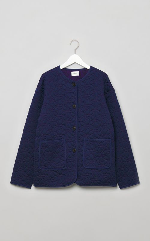 【別注】キルティングノーカラーコート