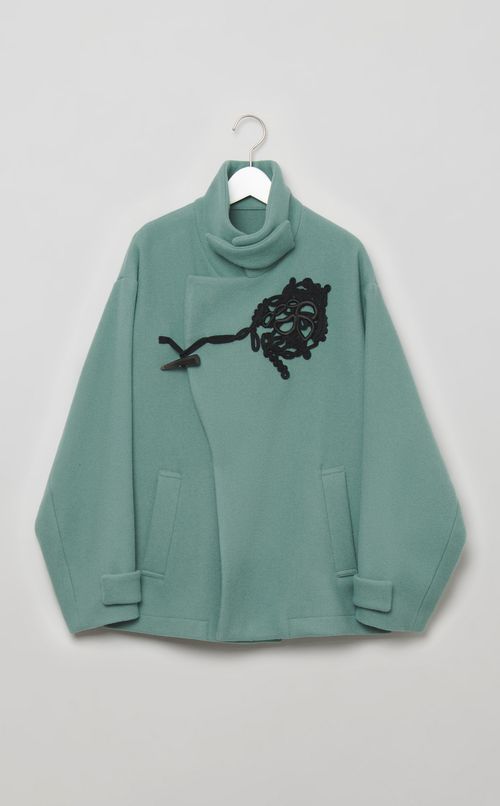 エンブロイダリーウールショートコート