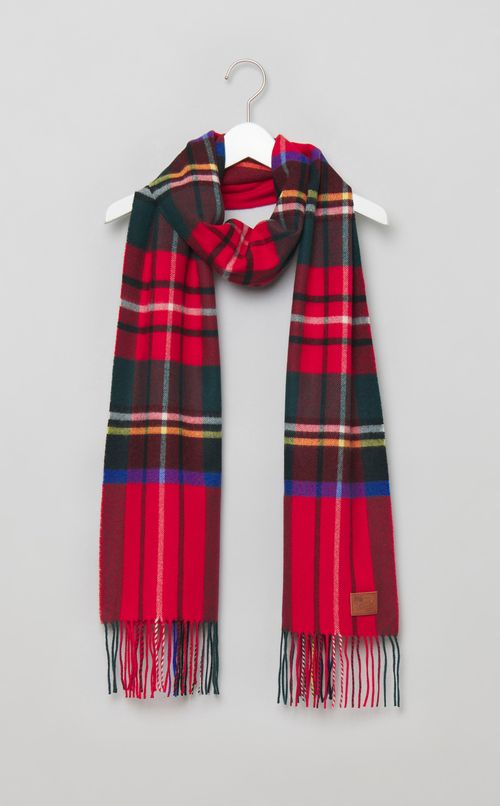 タータンチェックカシミヤマフラー