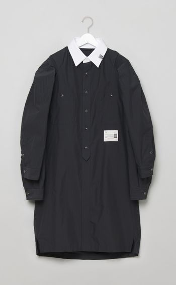 ショールレイヤードシャツワンピース