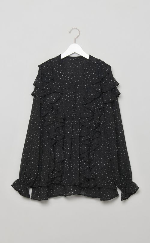 フリルチュニックブラウス