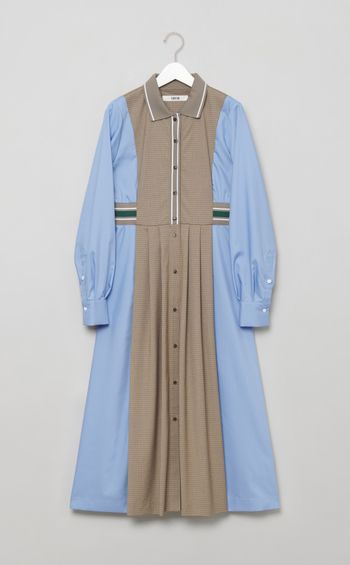 リブコンビシャツワンピース