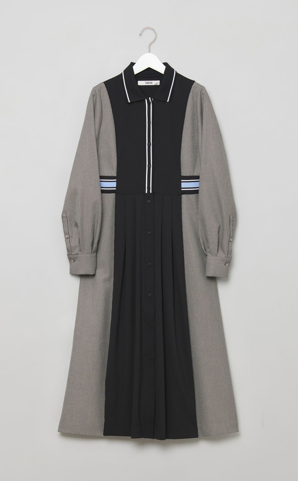 リブコンビシャツワンピース