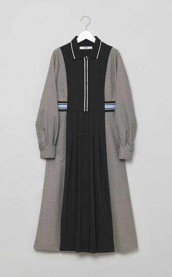 リブコンビシャツワンピース