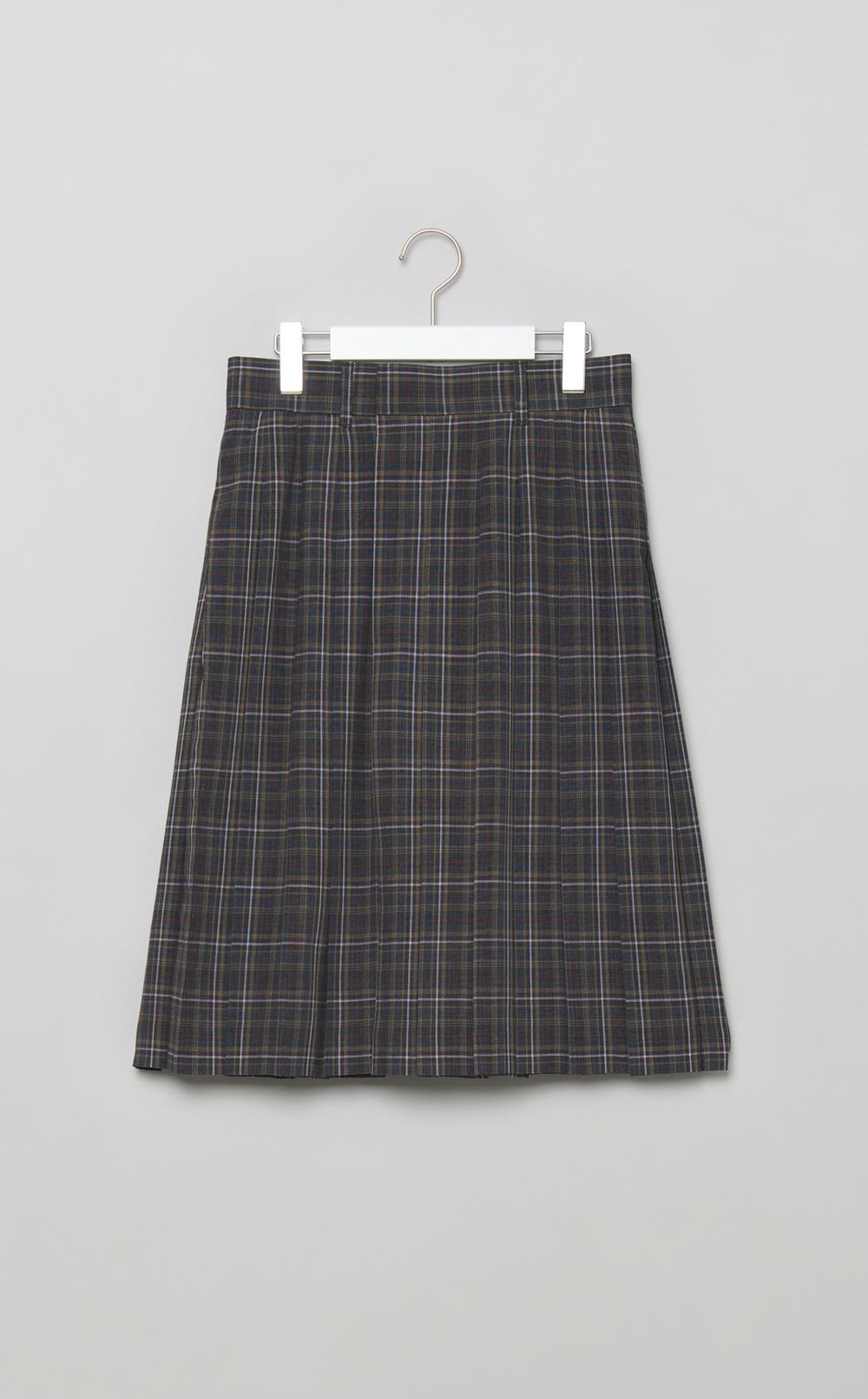 シアーウールチェックプリーツキュロットパンツ