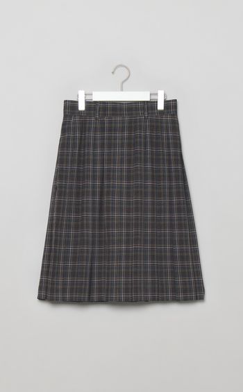 シアーウールチェックプリーツキュロットパンツ