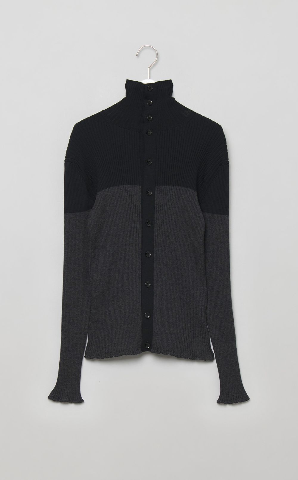 ダブルフロントウールリブカーディガン