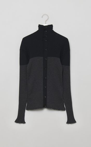 ダブルフロントウールリブカーディガン