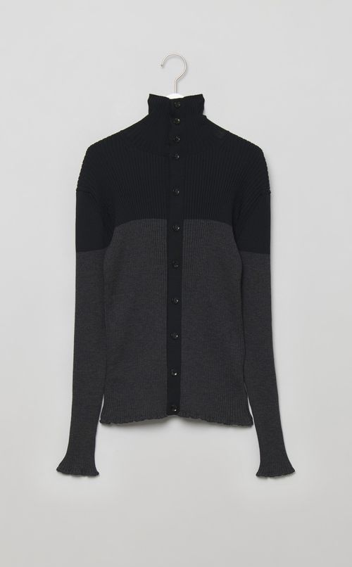 ダブルフロントウールリブカーディガン