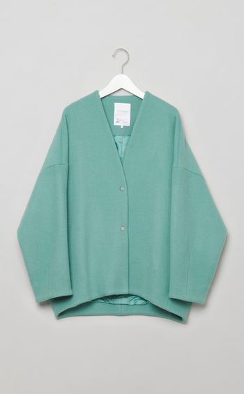 ウールショートノーカラーコート