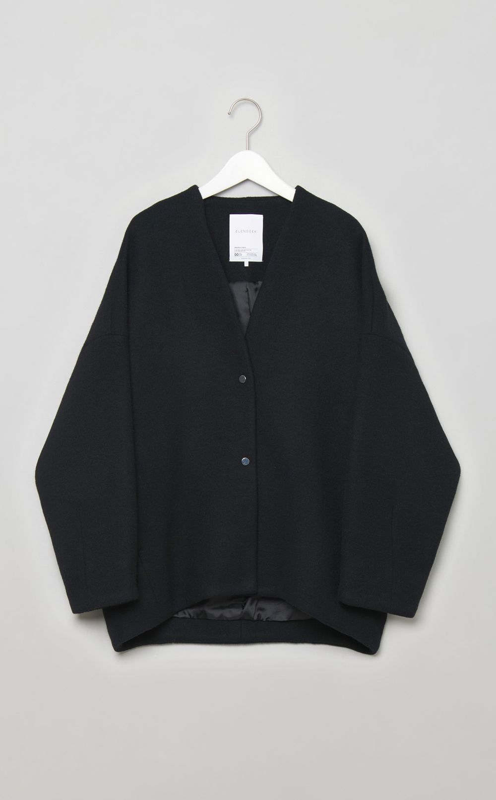 ウールショートノーカラーコート