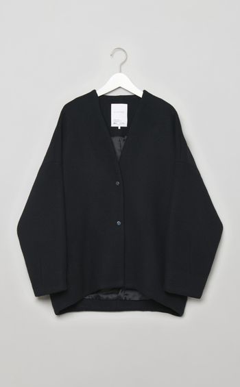 ウールショートノーカラーコート