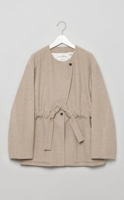 ウール混2wayショートコート