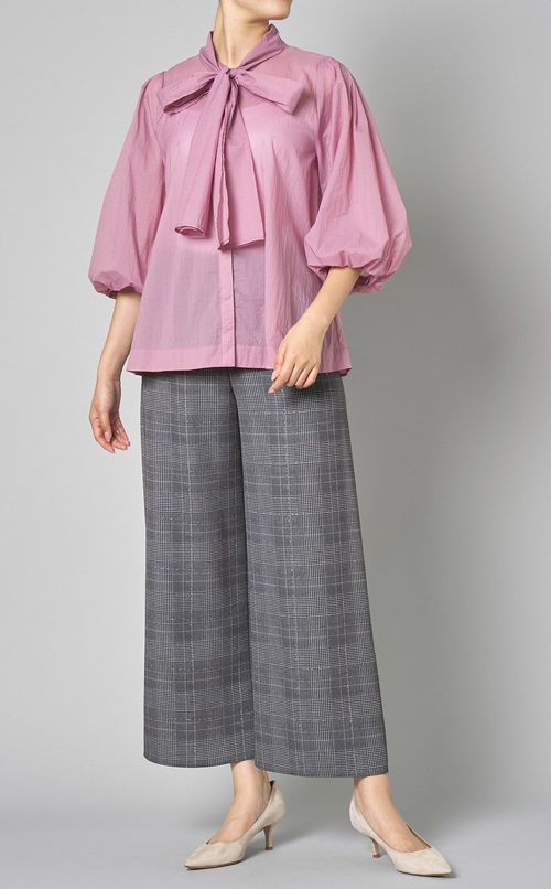 グレンチェックリラックスパンツ