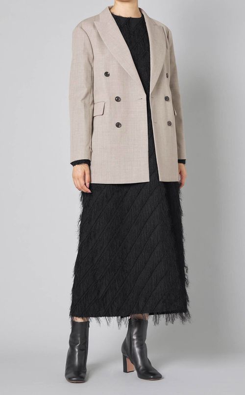 カットジャガードロングワンピース