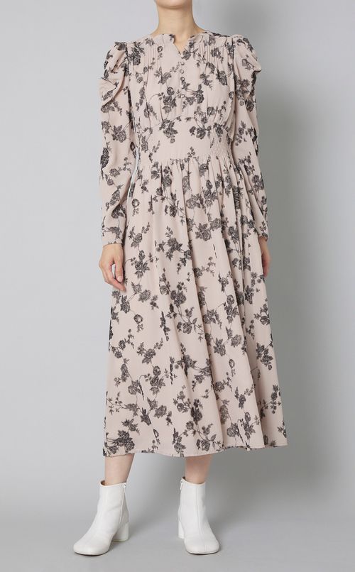 フラワープリントワンピース